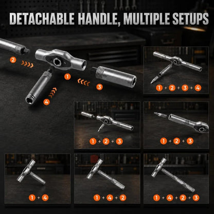 24-in-1 Ratchet Screwdriver, T-Handle Ratchet Screwdriver