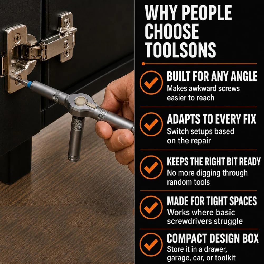 24-in-1 Ratchet Screwdriver, T-Handle Ratchet Screwdriver